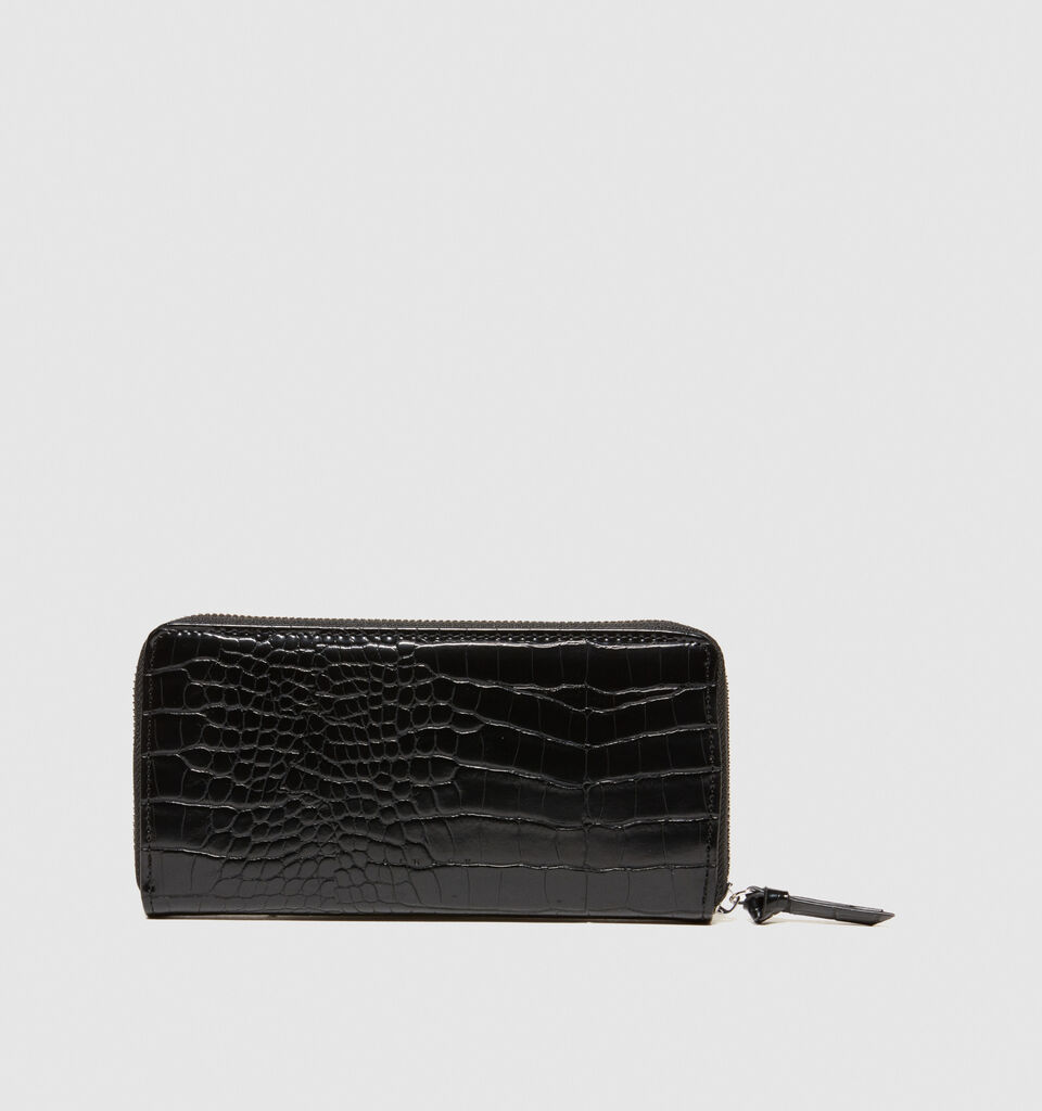 Large crocodile print wallet - null - Black | Sisley image number 2